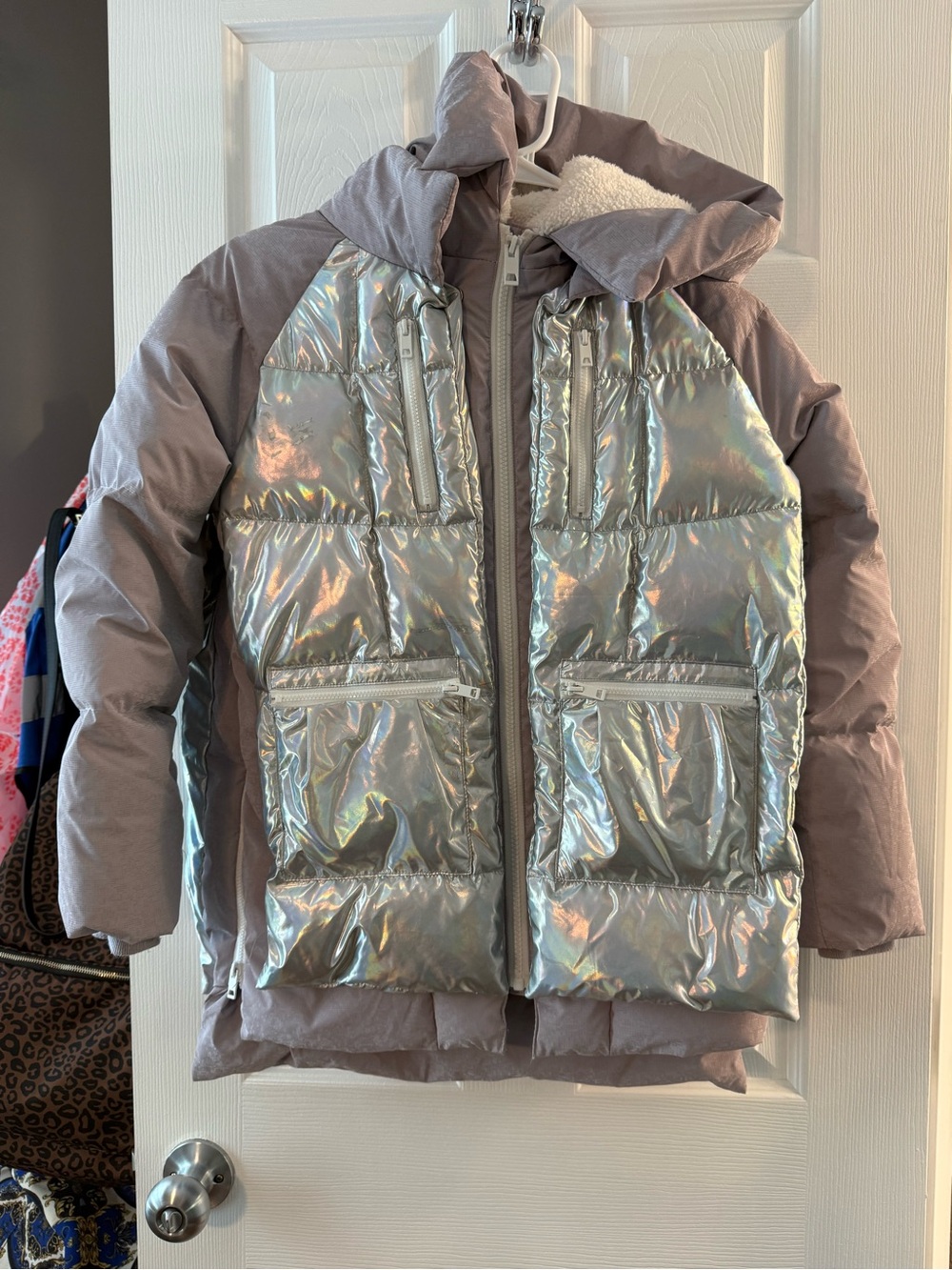 OROLAY Kids Iridescent Puffer Jacket with Hood Size 11/12